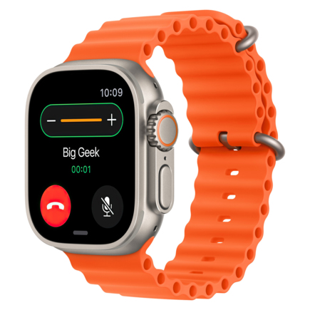 Ремешок Apple Ocean оранжевого цвета для Apple Watch 44, 45 мм, Ultra и Ultra 2 (дизайн 2023)