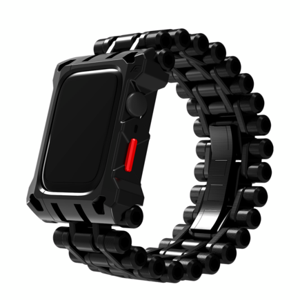 Защитный чехол с браслетом из нержавеющей стали Element Case Black Ops для Apple Watch 45 мм