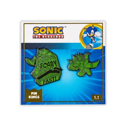 Значок (пин) — набор Pin Kings SEGA Sonic the Hedgehog Dark Halloween 1.1: «Светящиеся в темноте Соник и Тейлз» (комплект — 2 шт.)