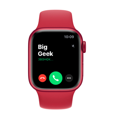 Apple Watch Series 7, 41мм, из алюминия цвета (PRODUCT)RED, спортивный ремешок
