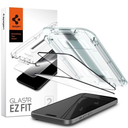 Защитное стекло Spigen GLAS.tR EZ FIT для iPhone 15 Plus (комплект — 2 штуки)