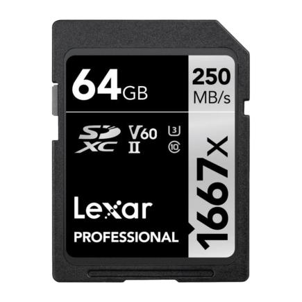 Карта памяти Lexar Professional Silver 1667x SDXC UHS-II 64 ГБ (U3, V60)