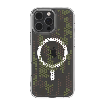 Гибридный чехол с поддержкой MagSafe Spigen Ultra Hybrid Digital Camo MagFit для iPhone 16 Pro Max