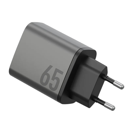 Многопортовое сетевое зарядное устройство Energea AmpCharge GaN65 мощностью 65 Вт (2 USB-C, USB-A) (GaN)