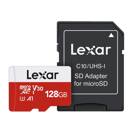 Карта памяти Lexar E-Series microSDXC UHS-I 128 ГБ (U3, V30, A1) с адаптером