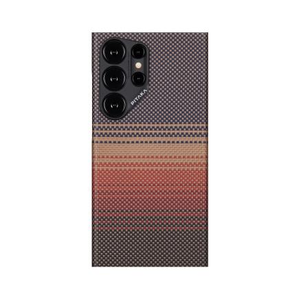 Чехол из арамидного волокна с поддержкой MagSafe PITAKA MagEZ Case 4 Weaving+ Sunset · Moonrise для Samsung Galaxy S24 Ultra