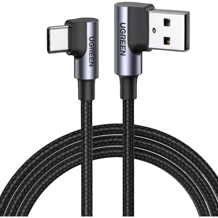 Кабель с нейлоновой оплёткой Ugreen USB-C — USB-A (0,5 м) (US176)