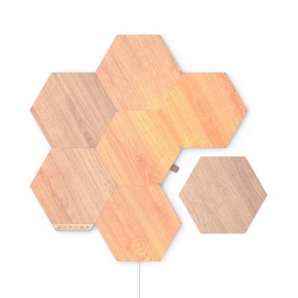 Умная светодиодная панель Nanoleaf Elements Wood Look Hexagons Starter Kit (комплект — 7 шт.)