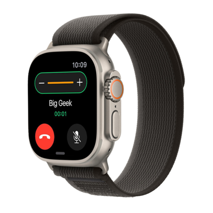 Браслет Apple Trail цвета «чёрный/серый» для Apple Watch 44, 45 мм, Ultra и Ultra 2 (дизайн 2022)