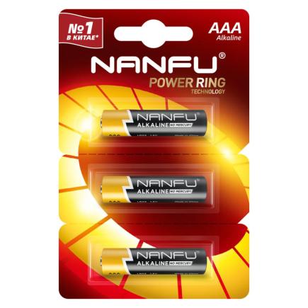 Щелочные «мизинчиковые» батарейки NanFu AAA (комплект — 3 шт.)