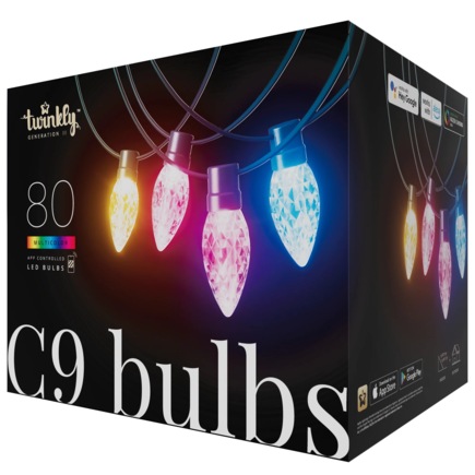 Умная гирлянда Twinkly C9 Bulbs, версия RGB (24,2 м, 80 лампочек)