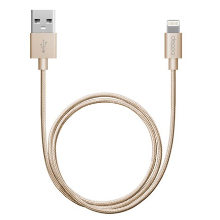 Дата-кабель с нейлоновой оплёткой Deppa Alum Lightning — USB-A (1,2 м)