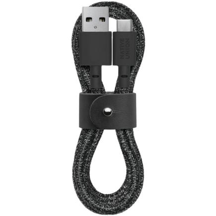 Кабель с оплёткой и ремешком Native Union Belt Cable USB-C — USB-A (1,2 м)