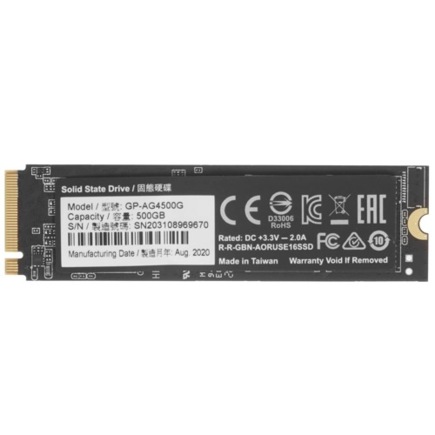 Твердотельный накопитель Gigabyte AORUS Gen4 SSD (500 ГБ) (GP-AG4500G)