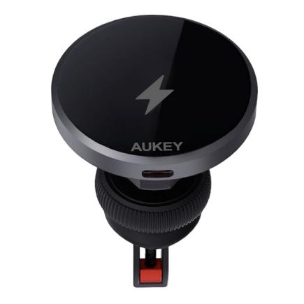 Автомобильный держатель с поддержкой MagSafe и беспроводной зарядкой AUKEY MagLink Dash Qi2