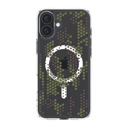 Гибридный чехол с поддержкой MagSafe Spigen Ultra Hybrid Digital Camo MagFit для iPhone 16