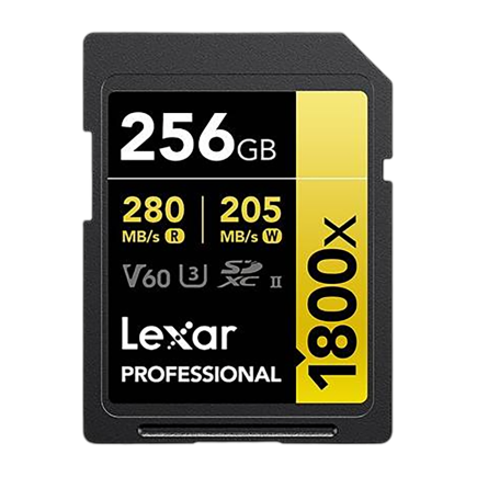 Карта памяти Lexar Professional Gold 1800x SDXC UHS-II 256 ГБ (U3, V60)