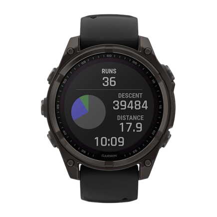 Умные спортивные часы Garmin fenix 8, 47 мм, Solar, сапфир, титан с DLC, силиконовый ремешок цвета «чёрный/серый» - фото 6