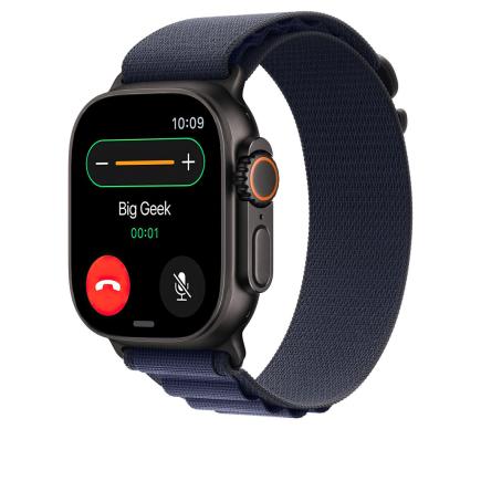 Браслет Apple Alpine Loop, тёмно-синий с чёрной пряжкой, для Apple Watch 44, 45, 46 мм, Ultra и Ultra 2 (дизайн 2024)