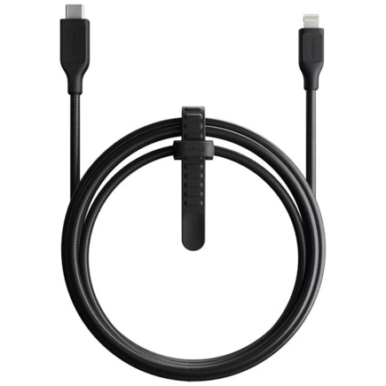 Кабель с нейлоновой оплёткой и ремешком Nomad Sport Cable USB-C — Lightning (2 м)