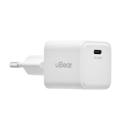 Сетевое зарядное устройство uBear Bridge мощностью 20 Вт (GaN) и кабель USB-C (1,2 м)