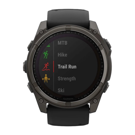 Умные спортивные часы Garmin fenix 8, 51 мм, Solar, сапфир, титан с DLC, силиконовый ремешок цвета «чёрный/серый» - фото 5