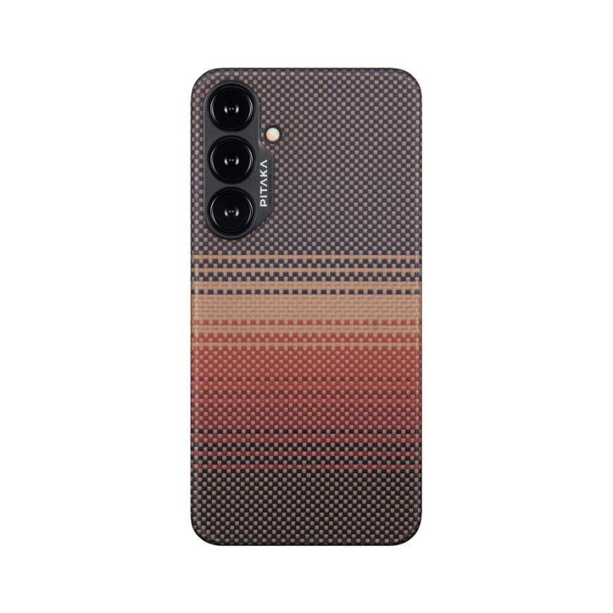 Чехол из арамидного волокна с поддержкой MagSafe PITAKA Sunset Moonrise Tactile Woven Case для Samsung Galaxy S24+