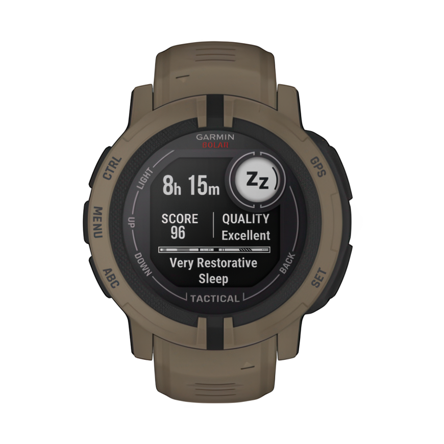 Спортивные часы Garmin Instinct 2 Solar Tactical Edition, 45 мм, силиконовый ремешок цвета «койот»