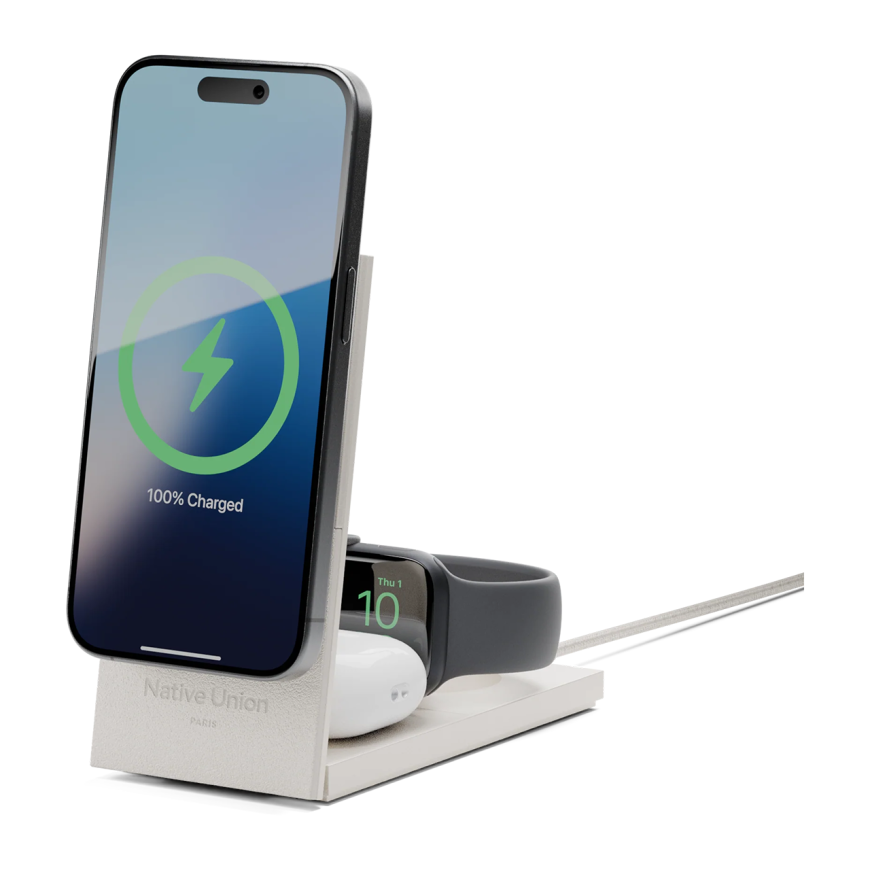 Складная зарядная станция с поддержкой MagSafe Native Union Rise для iPhone, Apple Watch и AirPods - фото 5