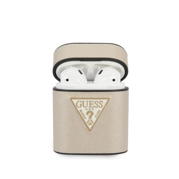 Чехол из экокожи CG Mobile GUESS Saffiano Script для AirPods 1-го и 2-го поколений