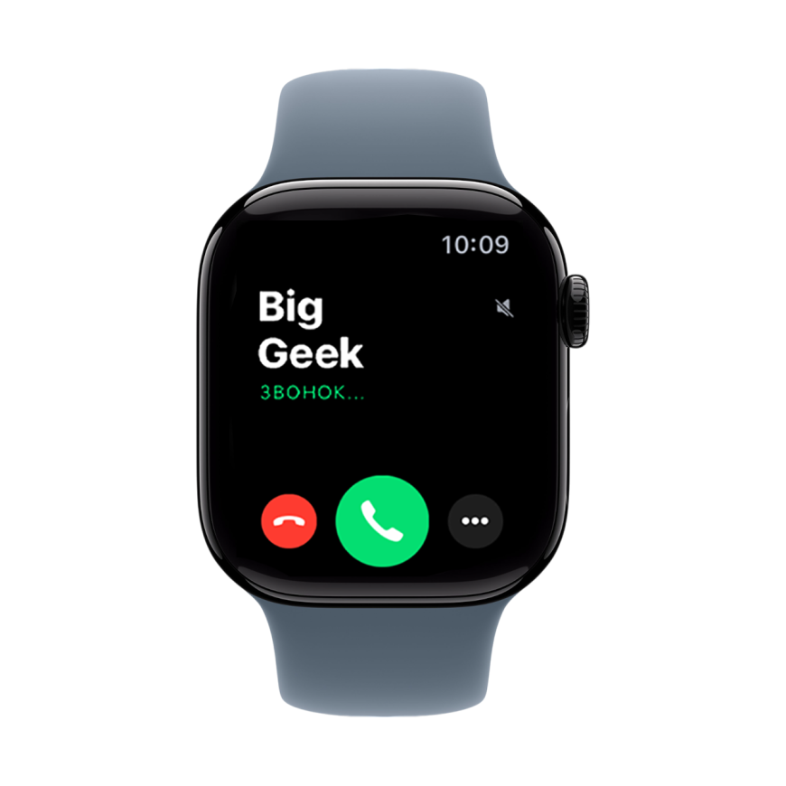 Часы Apple Watch Series 11, 42 мм, алюминий цвета «чёрный оникс», ремешок Sport Band цвета «якорный синий»