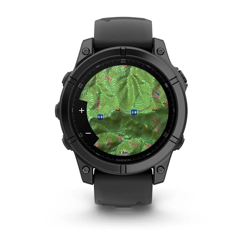 Умные спортивные часы Garmin fenix E, 47 мм, AMOLED, серая сталь, силиконовый ремешок чёрного цвета - фото 3