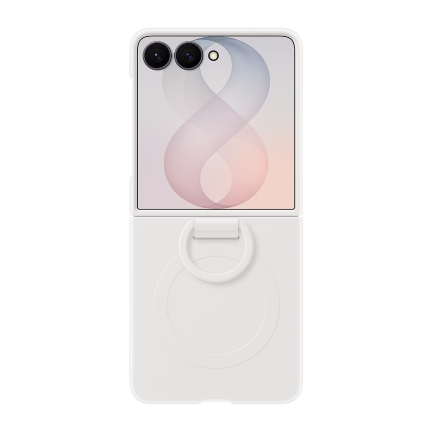 Силиконовый чехол MagSafe с кольцом-держателем Samsung Silicone Ring Magnet Case для Samsung Galaxy Z Flip8