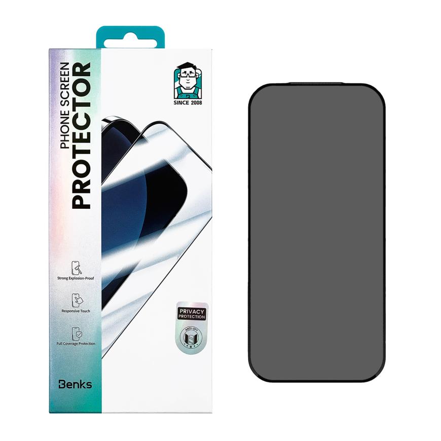 Глянцевое защитное стекло с фильтром конфиденциальности Benks Ultra Shield Privacy для iPhone 17 Pro Max