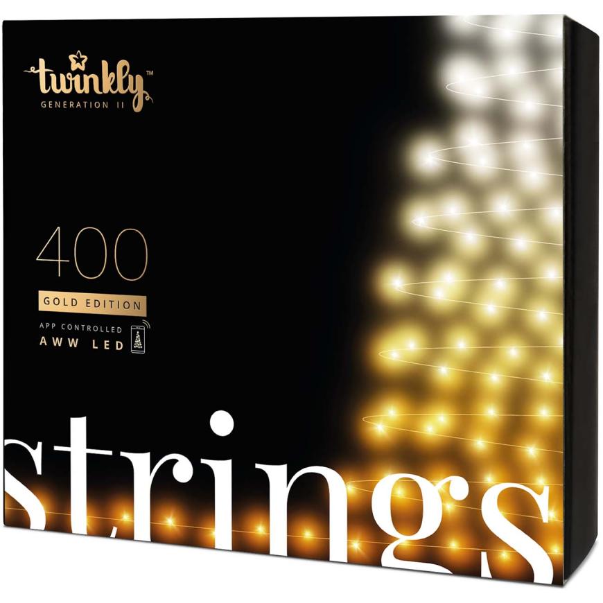 Умная гирлянда «Нить» Twinkly Strings, версия Gold + Silver (32 м, 400 светодиодов)