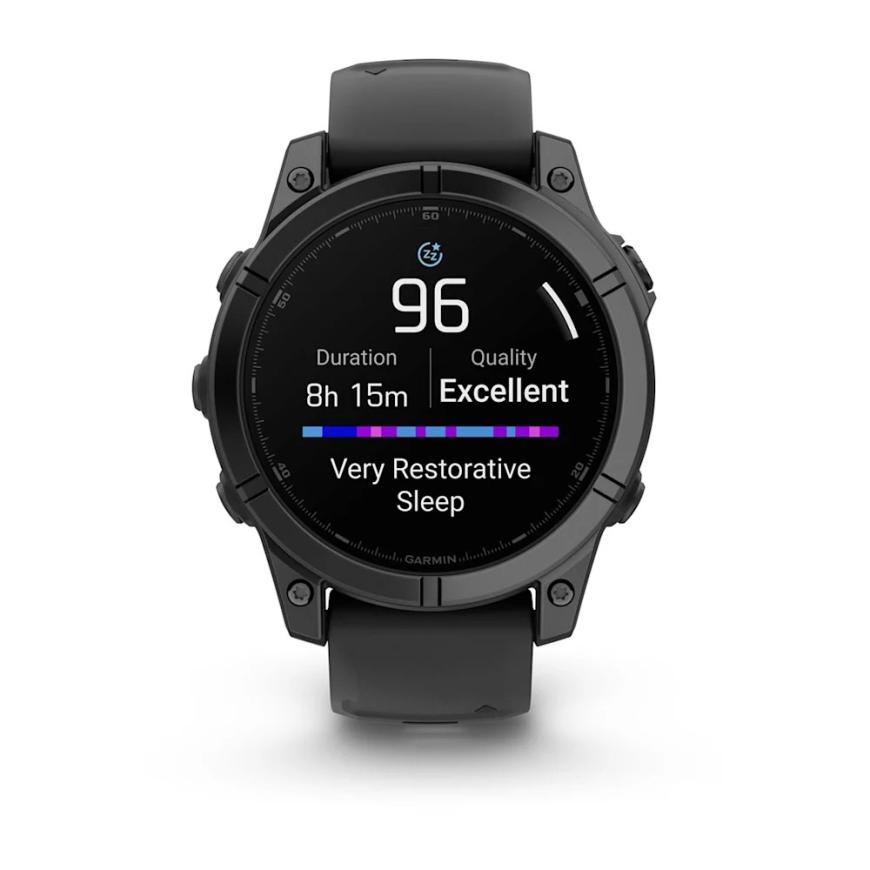 Умные спортивные часы Garmin fenix E, 47 мм, AMOLED, серая сталь, силиконовый ремешок чёрного цвета - фото 7