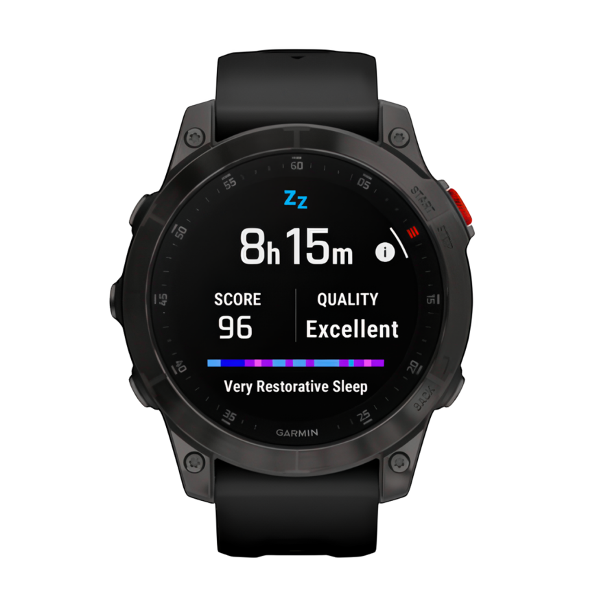 Спортивные часы Garmin epix (Gen 2) Sapphire Edition, 47 мм, чёрный силиконовый ремешок