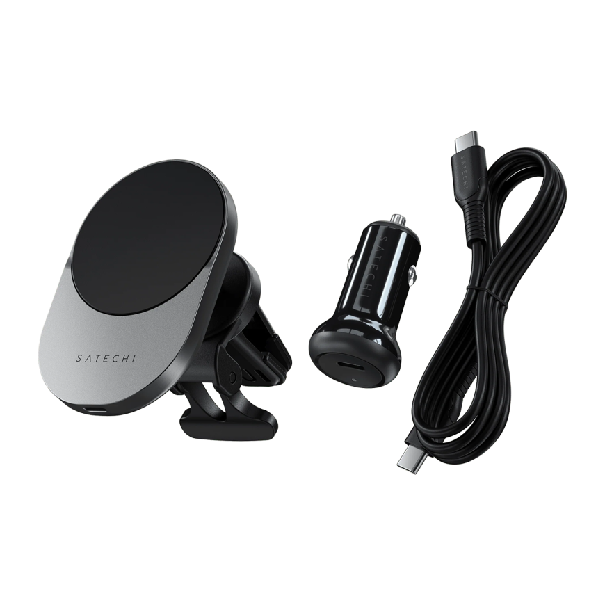 Автомобильный держатель с поддержкой MagSafe и беспроводной зарядкой Satechi Car Charger - фото 1