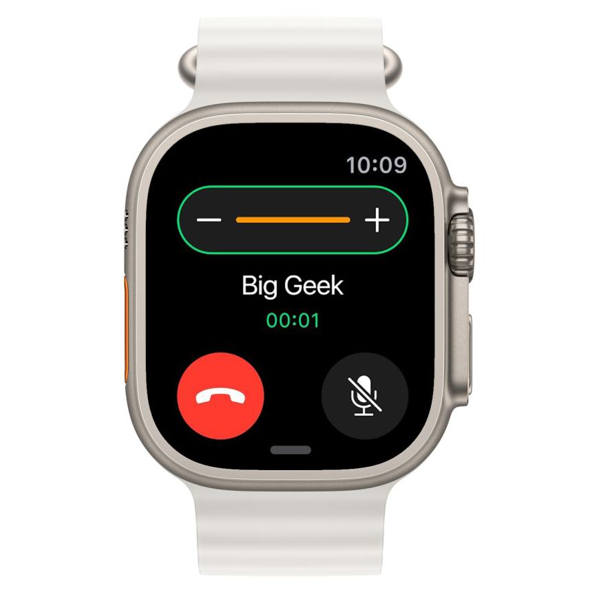 Часы Apple Watch Ultra, 49 мм, титан светлого цвета, ремешок Ocean белого цвета
