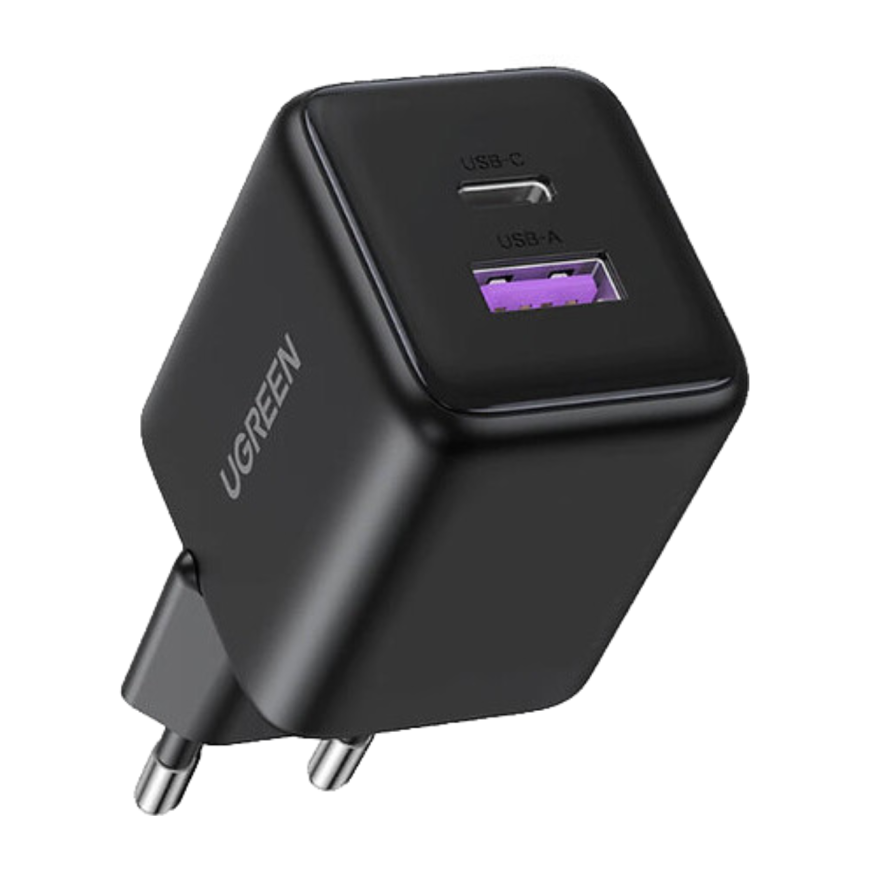 Сетевое зарядное устройство Ugreen мощностью 30 Вт (USB-C, USB-A) (GaN) (X516)