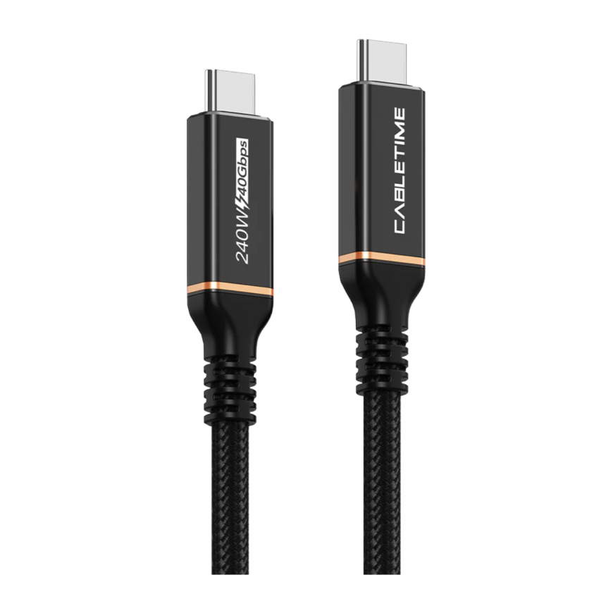 Кабель с оплёткой CABLETIME USB-C (USB4 Gen 3x2) (1 м)