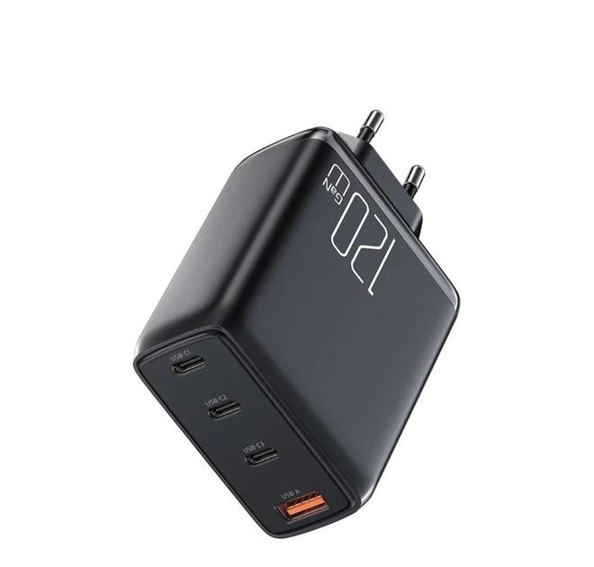 Многопортовое сетевое зарядное устройство Mcdodo мощностью 120 Вт (3 USB-C, USB-A) (GaN) и кабель USB-C (2 м) (CH-0771)