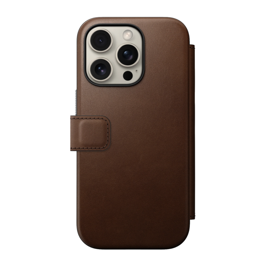 Кожаный чехол-книжка MagSafe Nomad Modern Leather Folio для iPhone 16 Pro