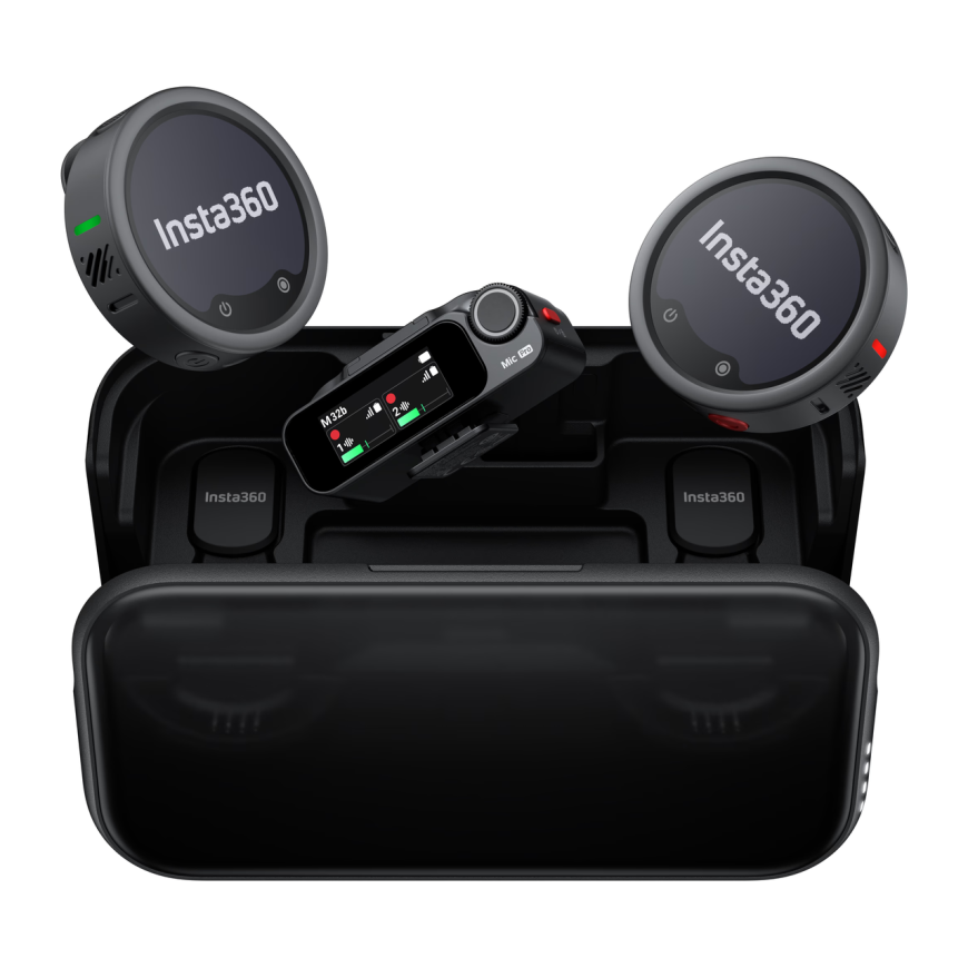 Беспроводной микрофон Insta360 Mic Pro (2 передатчика, приёмник, зарядный футляр)