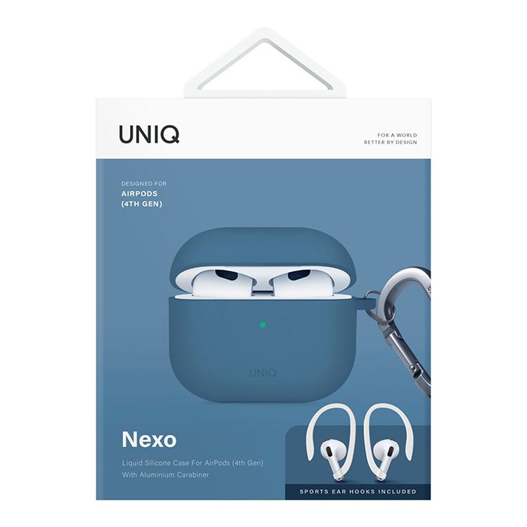 Гибридный силиконовый чехол с карабином и креплениями на уши Uniq Nexo для AirPods 4 (2024) - фото 11