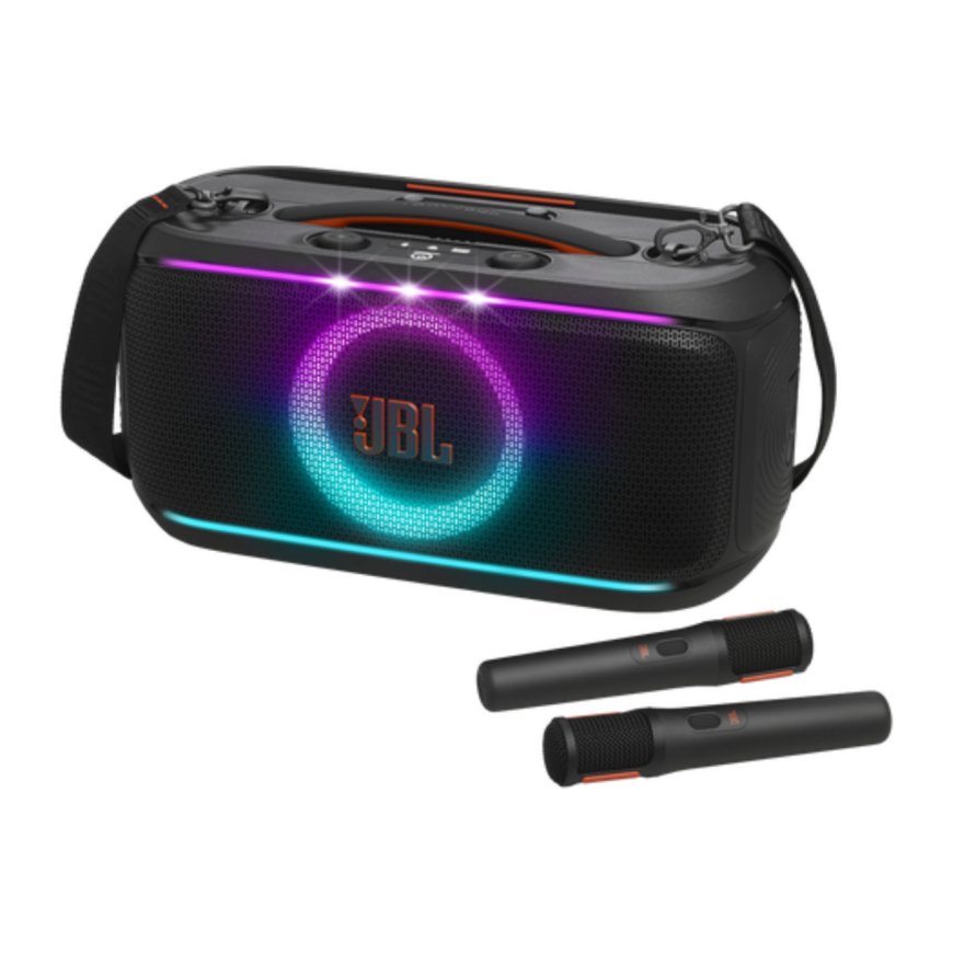 Портативная акустика с подсветкой и двумя микрофонами JBL PartyBox On-the-Go 2