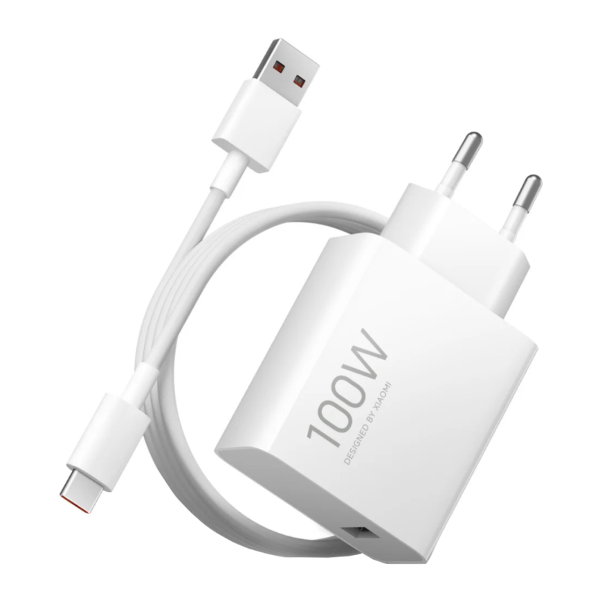 Сетевое зарядное устройство Xiaomi Charging Combo мощностью 100 Вт (USB-A) (GaN) и кабель USB-A — USB-C (1 м) (версия Global)
