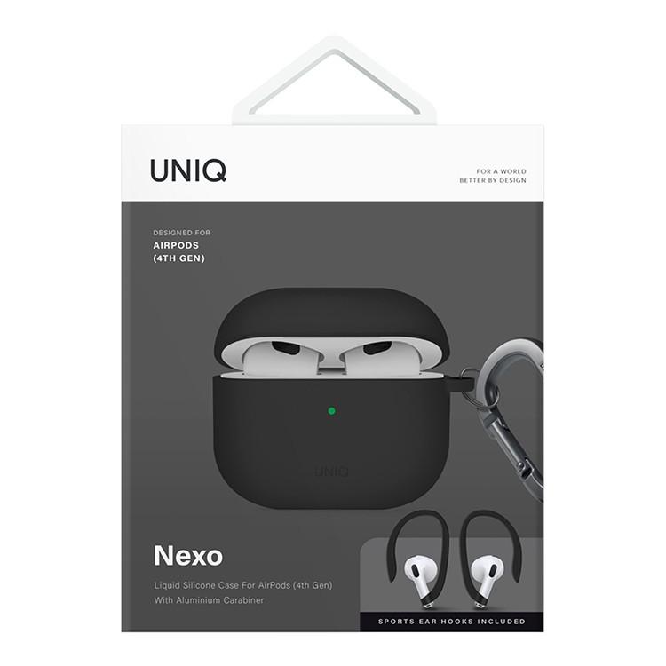 Гибридный силиконовый чехол с карабином и креплениями на уши Uniq Nexo для AirPods 4 (2024) - фото 5