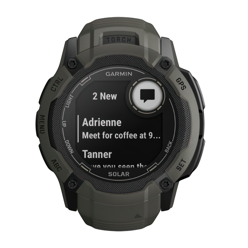 Спортивные часы Garmin Instinct 2X Solar Standard Edition, 50 мм, силиконовый ремешок цвета «мох»