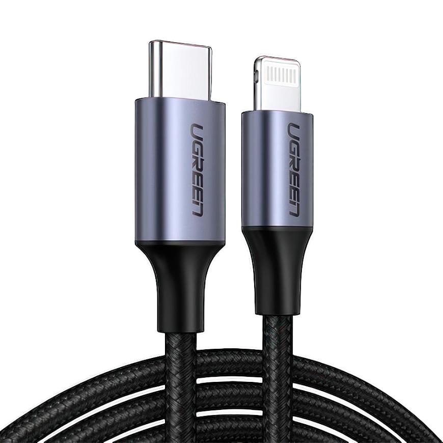 Кабель с нейлоновой оплёткой Ugreen USB-C — Lightning (1 м) (US304)